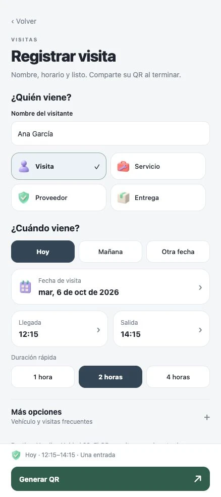 Actual Habita visitor screen